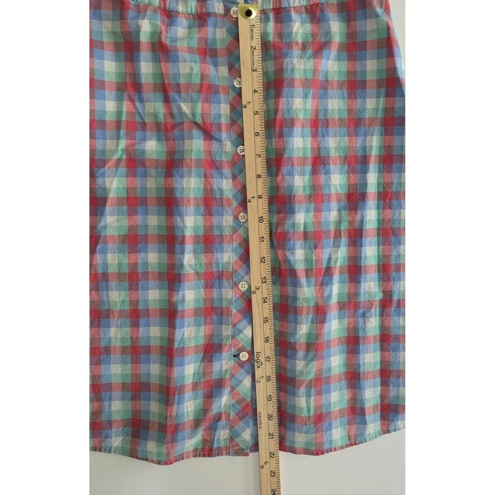 Kate Spade New York Blue & Pink Madras Poplin Shirt Dress, Size 6 100% Cotton